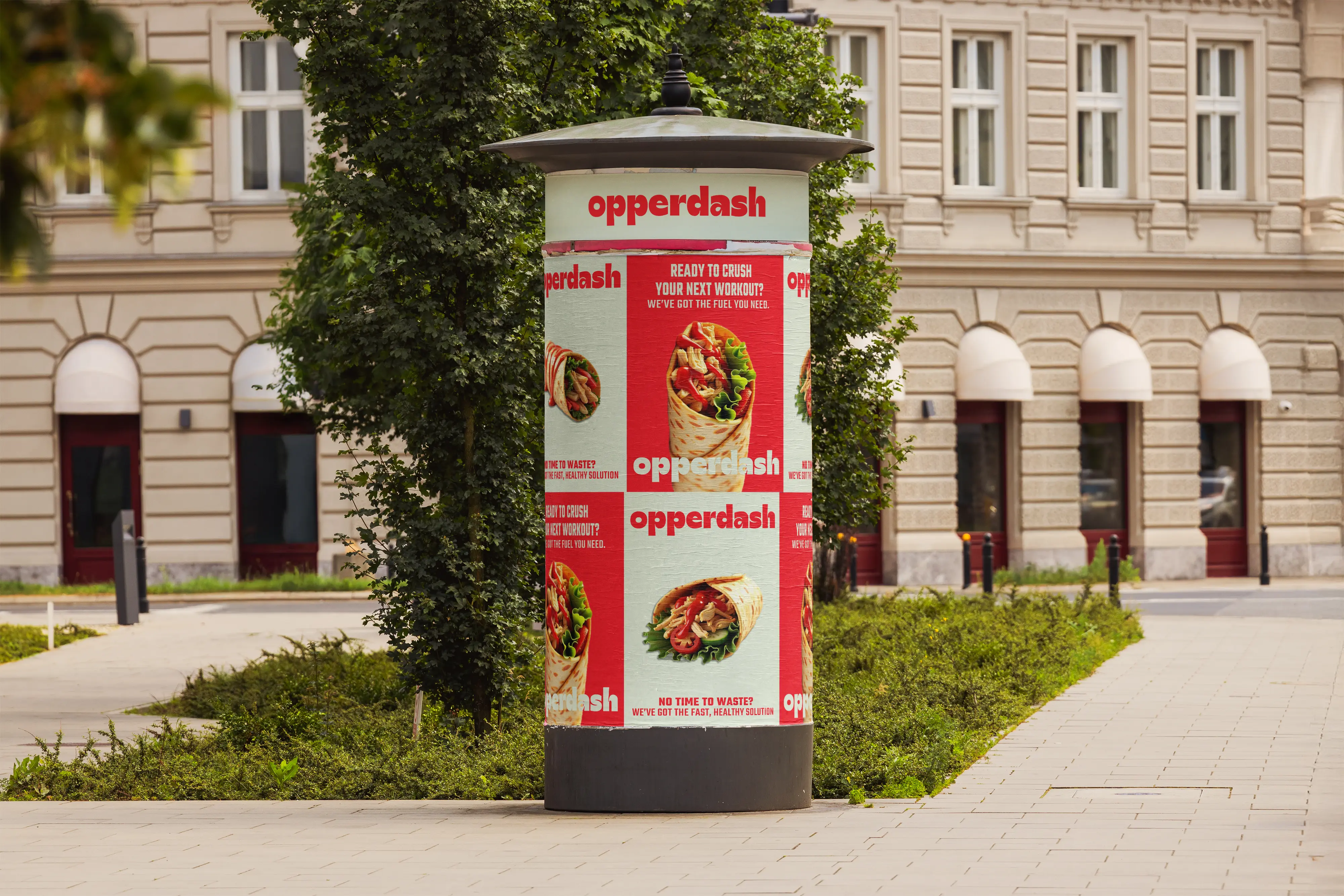 OpperDash branded street poster display